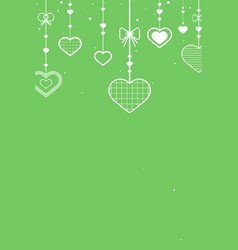 Dangling Hearts Green Background