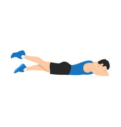 Man Doing Prone Or Lying Leg Lifts Exercise