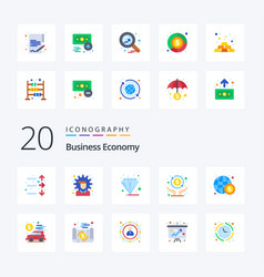 20 Economy Flat Color Icon Pack Like Business