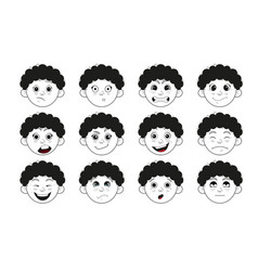 Cute Curly Boy Faces By Different Emotions