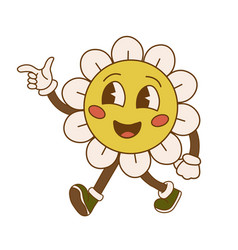 Groovy Retro Clipart With Daisy Flower 60s 70s