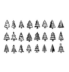 Christmas Tree Set Hand Drawn