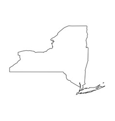 New York State Of Usa - Solid Black Outline Map