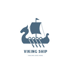 Simple Minimalist Dragon Pirate Viking Ship