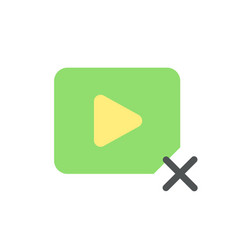 Delete Video Flat Color Ui Icon