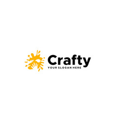 Flat Crafty Hand Pen Brush Splash Logo Design