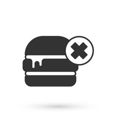 Grey No Burger Icon Isolated On White Background