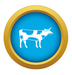 Switzerland Cow Icon Blue Isolated