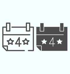 4th July Calendar Line And Glyph Icon