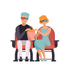 Couple Watching Movie In Cinema Theater In 3d