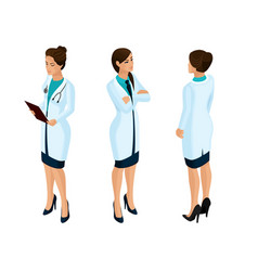 Isometrics Of A Woman Medical Workers A Doctor A