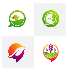 Set Of Consult Farm Logo Design Template Farm