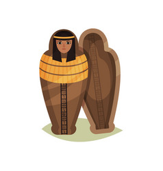 Flat Icon Of Empty Egyptian Sarcophagus