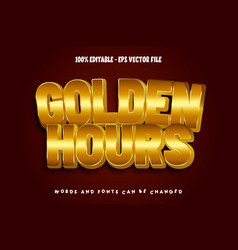 Golden Hours Editable Text Effect Emboss Modern