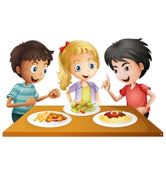 Kids Watching The Table With Foods