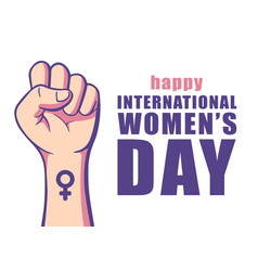 Womens Day Fist With Text Lettering