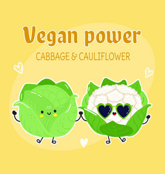 Cabbage And Cauliflower Card Hand Drawn Doodle