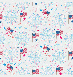 Fireworks With American Flag Seamless Pattern