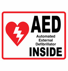 Aed Inside Wall Sign Eps 10