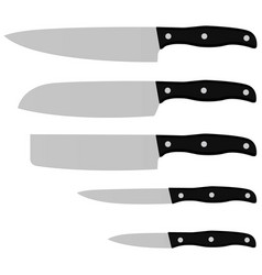 Set Kitchen Knives Isolated