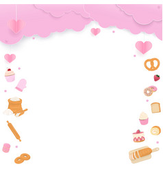 Bakery Products With Pink Cloud On White