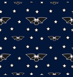 Seamless Bat And Stars For Halloween Children