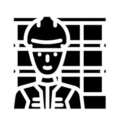 Engineer Construction Worker Glyph Icon