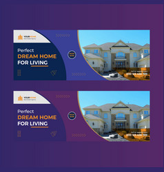 Modern Real Estate Facebook Cover Design Template