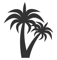 Palm Black Symbol Exotic Beach Icon Resort