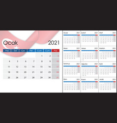 Simple Calendar 2021 On Turkish Language Week