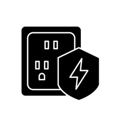 Surge Protection Black Glyph Icon