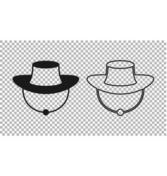 Black Fisherman Hat Icon Isolated On Transparent