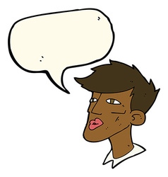 Cartoon Male Model Guy With Speech Bubble