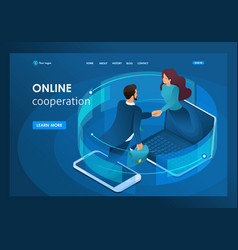 Isometric Business Global Online Collaboration