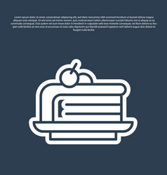 Blue Line Piece Of Cake Icon Isolated On