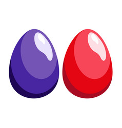 Blue Red Easter Eggs On White Background Clipart