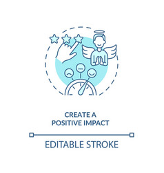 Create Positive Impact Blue Concept Icon