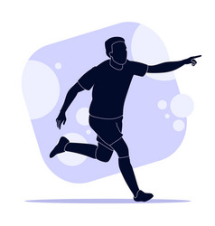 Flat Design Soccer Player Silhouette