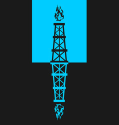 Gas Tower Icons On Opposite Colors Background