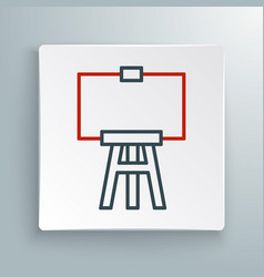 Line Wood Easel Or Painting Art Boards Icon