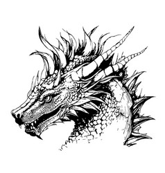 Sea Dragon Face Hand Drawn Sketch