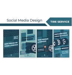 Social Media Banner Set With Tire Service Promo