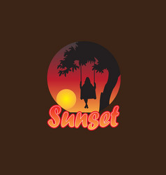 Sunset T Shirt Design Landscape Retro Vintage