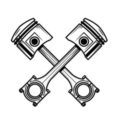 Crossed motorcycle pistons design element Vector Image