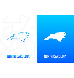 North Carolina - Us State Contour Line In White