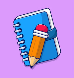 Notebook And Pencil Clipart With Colored Hand