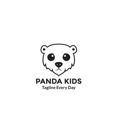 Panda Kids Head Sad Logo Design