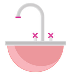 Pink Sink On A White Background