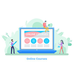 Online Courses Students With Laptop Computer