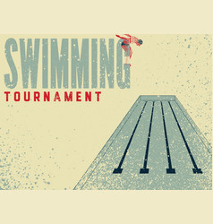 Swimming Tournament Vintage Grunge Style Poster